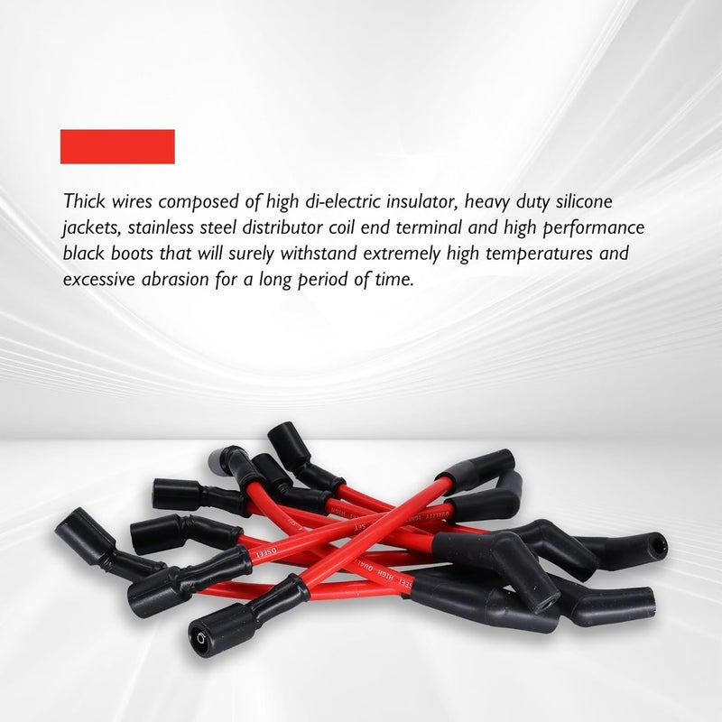 OXCANO 57730 New Heat Spark Plug Ignition Wires Set Compatible with LSx LS1 LS2 LS3 LS6 LS7,Buick Rainier,Cadillac Escalade,Chevrolet Chevy Avalanche Express 1500 2500 3500 Silverado,GMC - Image 3